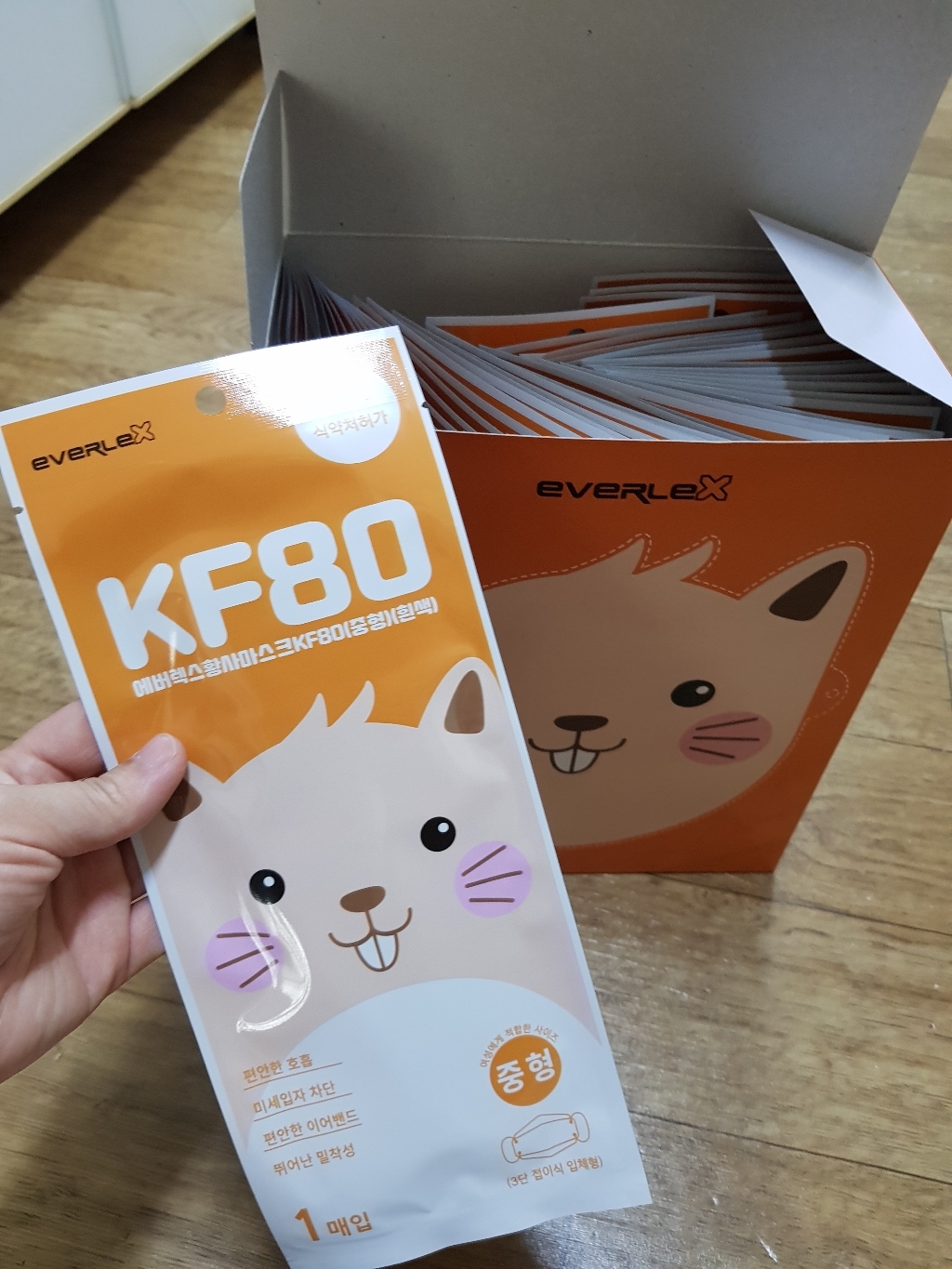 에버렉스 황사마스크 중형 KF80 흰색