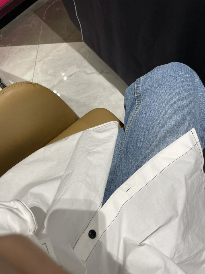 오키진 여성용 깔끔 스티치 오버핏셔츠남방