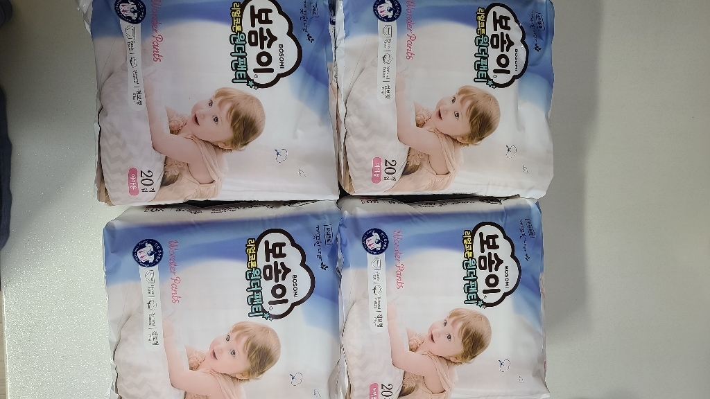보솜이 리얼코튼 원더 팬티형 기저귀 여아용 점보형 리뷰후기