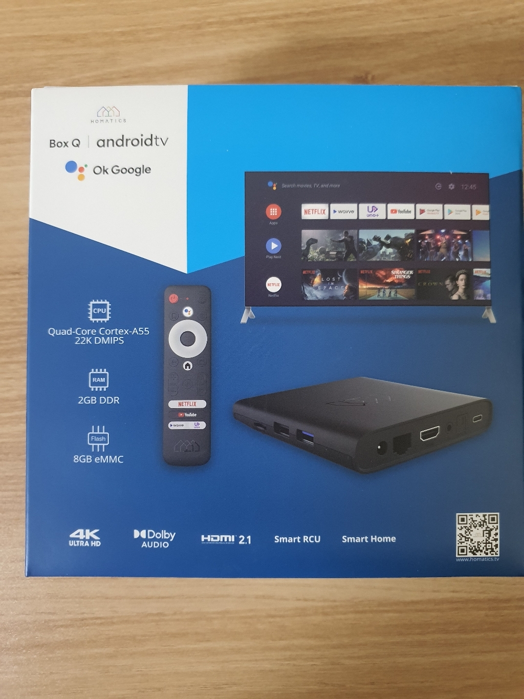 스마트TV 안드로이드10 UHD OTT 셋톱박스 우노큐브 매틱스 Box Q HDR 음성인식 블루투스 리모컨 구글공식인증