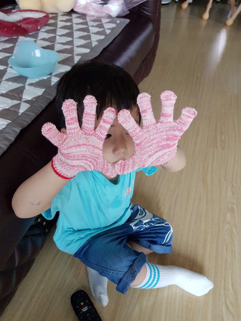 [장갑이네] 어린이 체험 학습 갯벌 고무장갑 면장갑 핑크 노란 파란 민트 리뷰후기