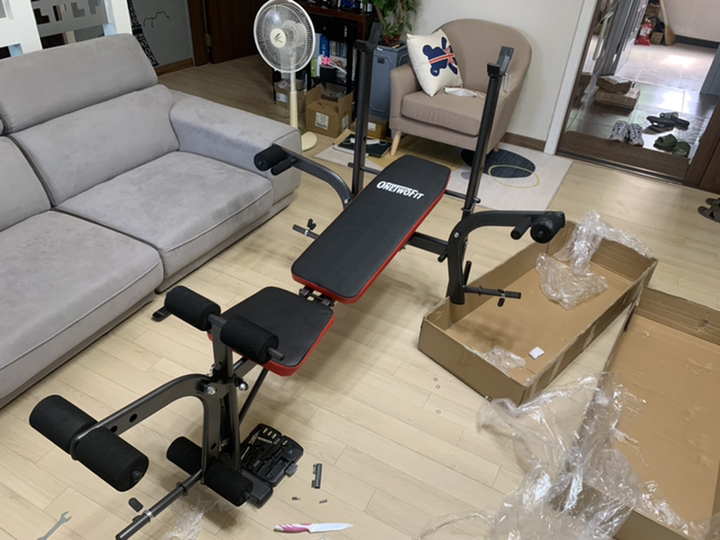 OneTwoFit 접이식 벤치프레스 각도조절 역기벤치 웨이트 다이어트 벤치 멀티형