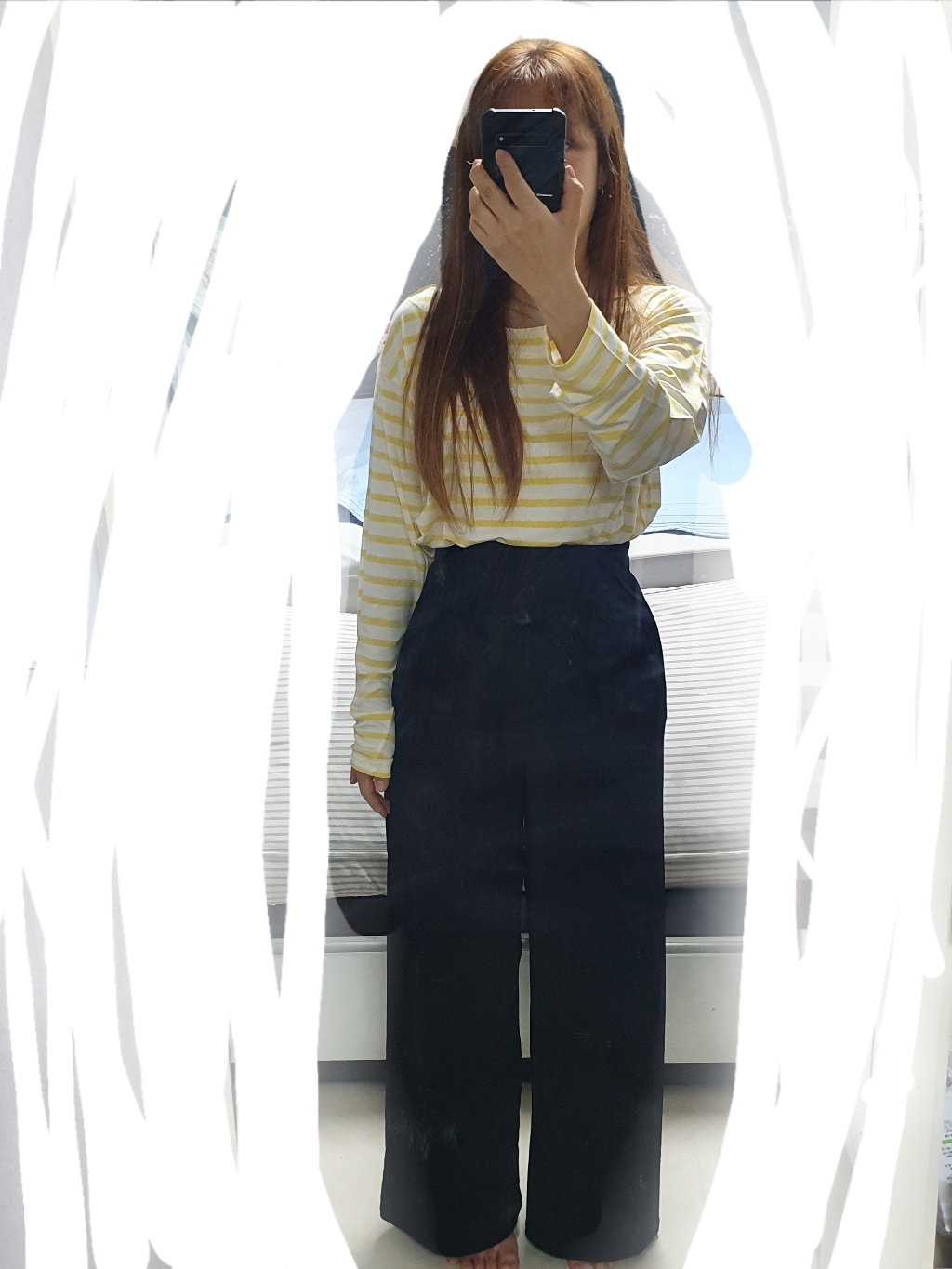 아모르데이 여성용 루즈핏 보트넥 미즈 스트라이프 긴팔 티셔츠 리뷰후기
