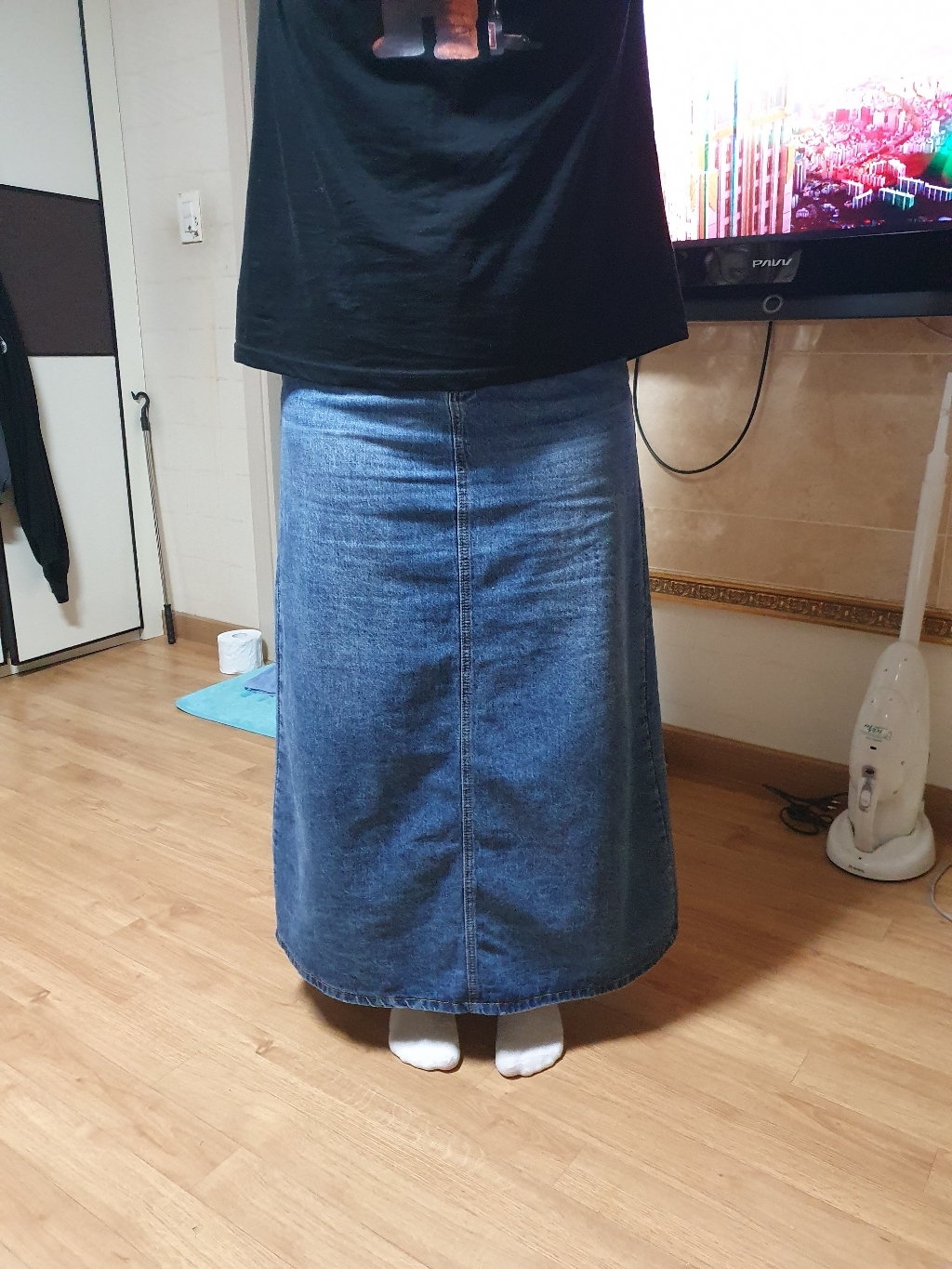 네모 여성용 트루맥시롱청 스커트