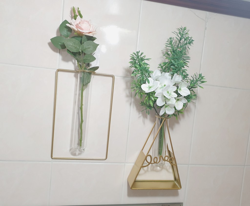 [제이알트]인테리어 골드 철제 프레임 실린더 유리병 벽걸이 탁상용 화병 리뷰후기