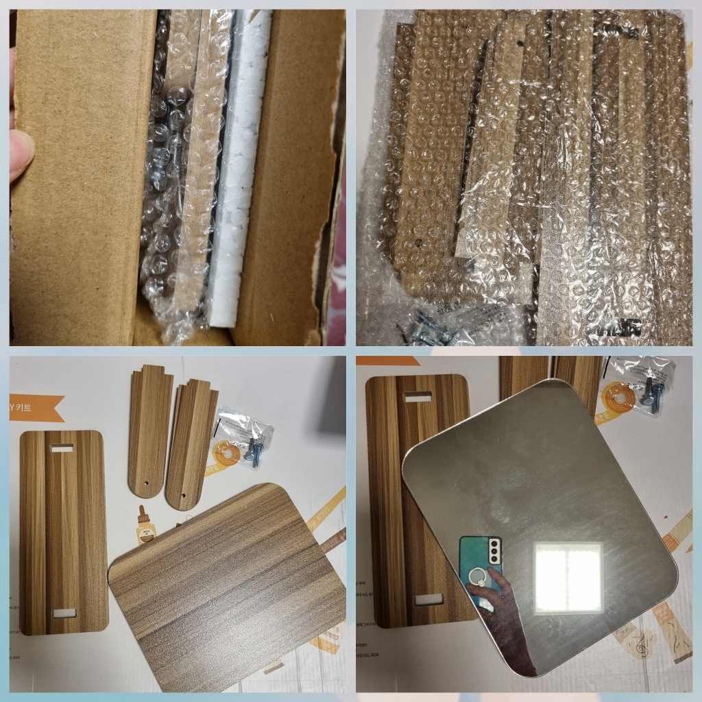 캥거 원목 메이크업 화장 거울 스탠드 벽면 탁상거울