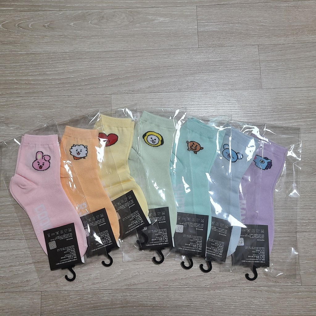 BT21 여성용 데일리 중목양말 7족세트