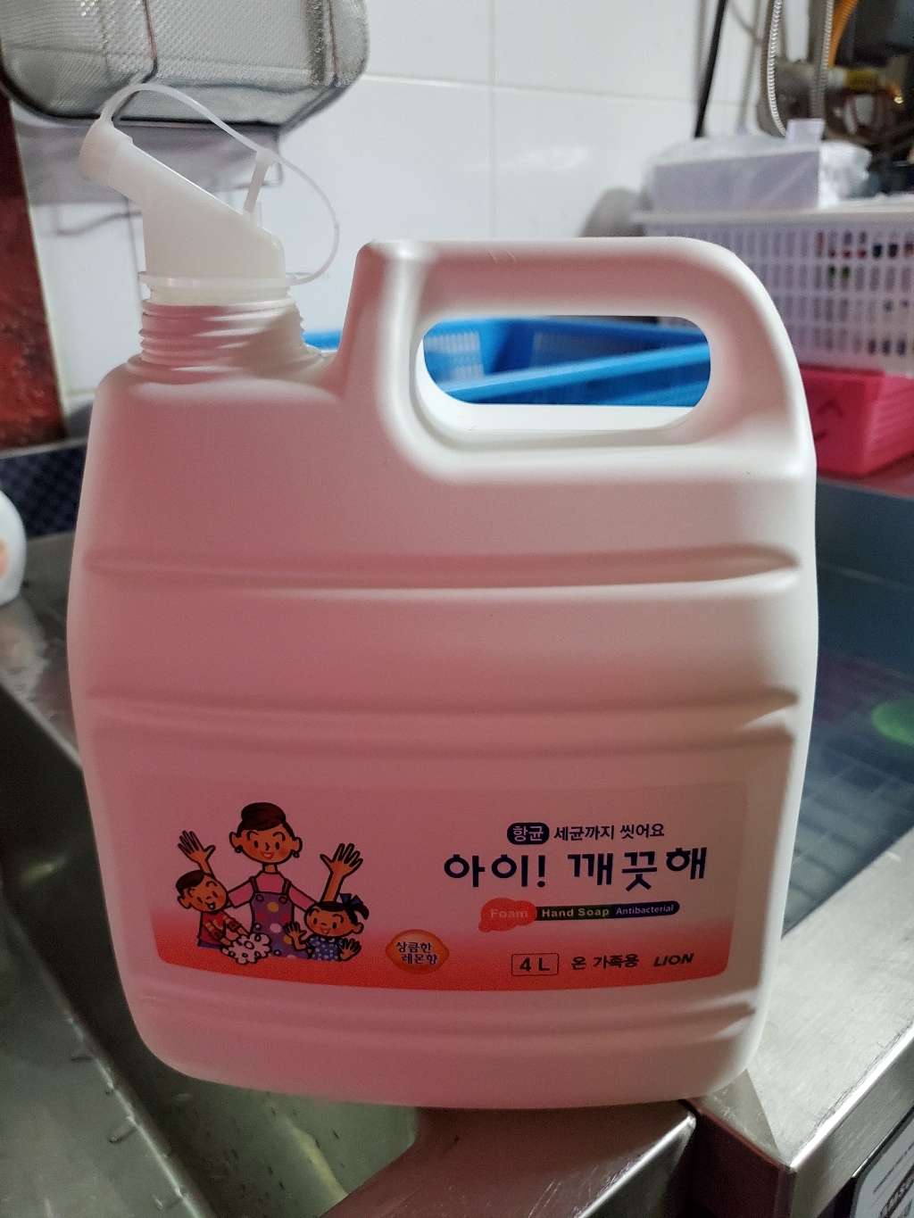 아이깨끗해 거품형 핸드솝 펌프용기포함 대용량 핸드워시 레몬향 리필 가정용 업소용