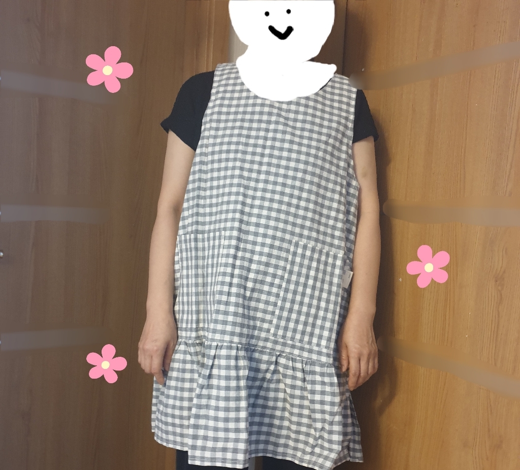 세맘스 체크 선생님 원피스 앞치마