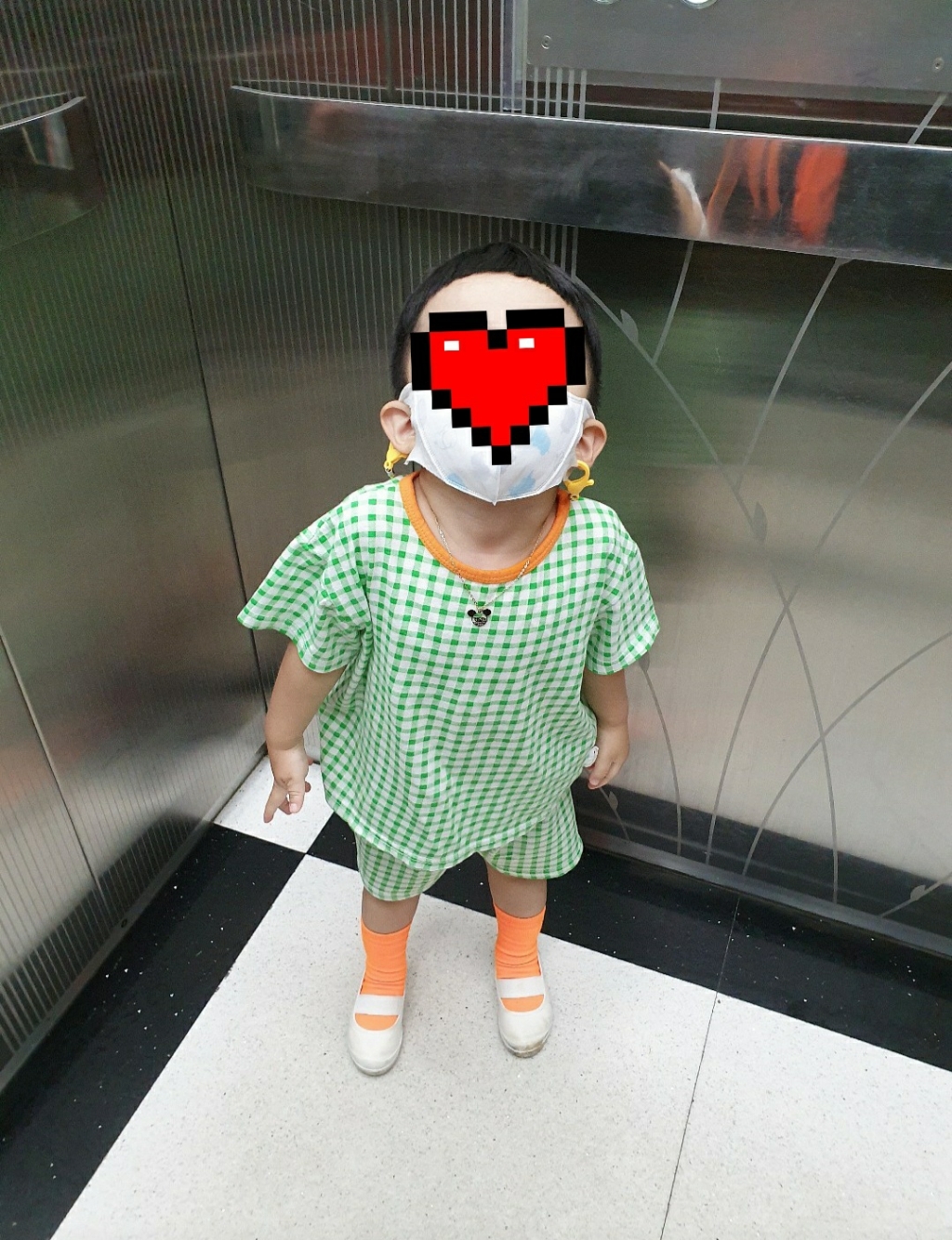 [바오밥나무] 톤톤체크싱글 5부상하의 그린 리뷰후기