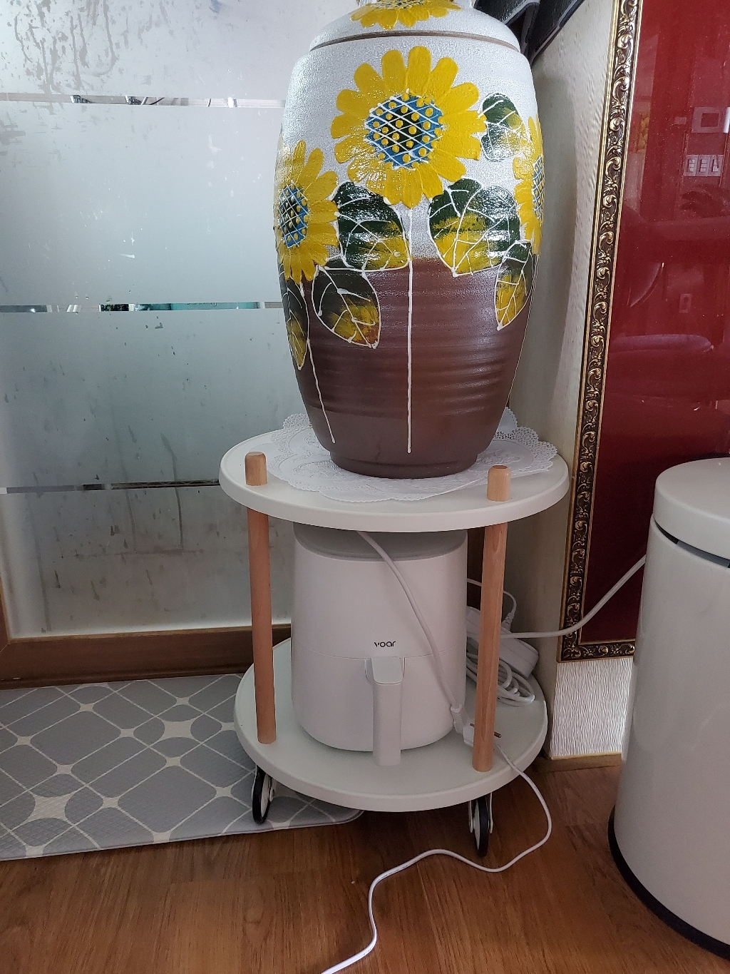 손이야기 분청 통지통 투톤 해바라기 쌀독 쌀항아리