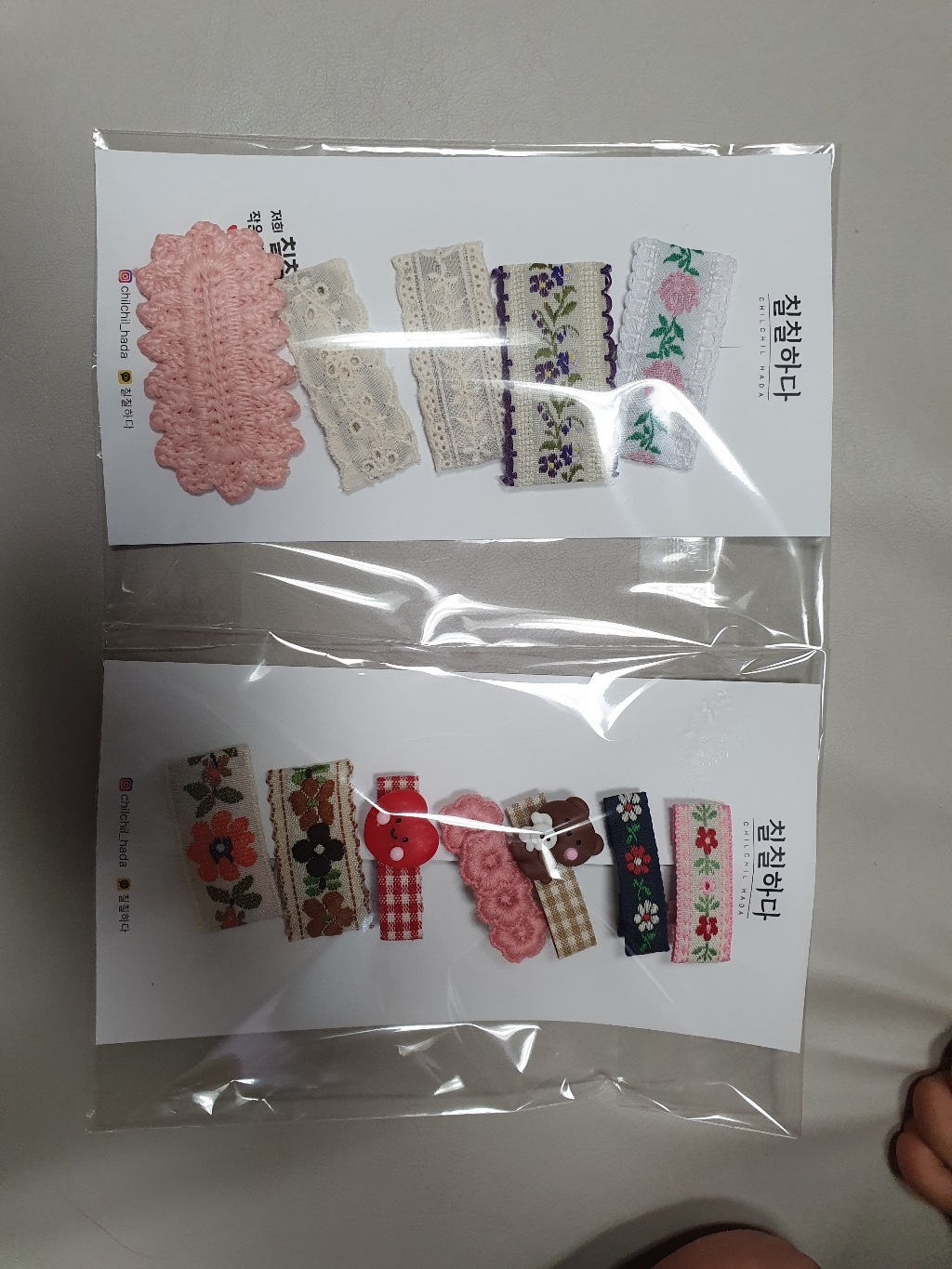 칠칠하다 레이스 자수 똑딱핀 아기 유아 여아 머리핀 헤어핀 똑딱핀
