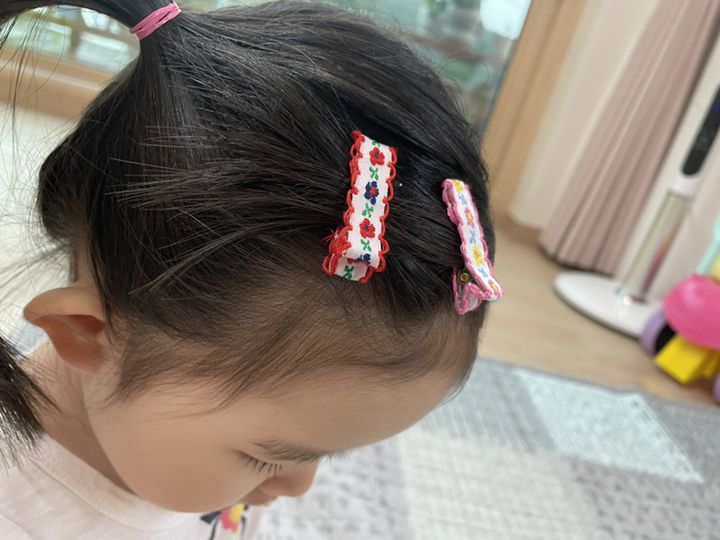 메르시밴드 여아용 자수 미니 집게핀 6종