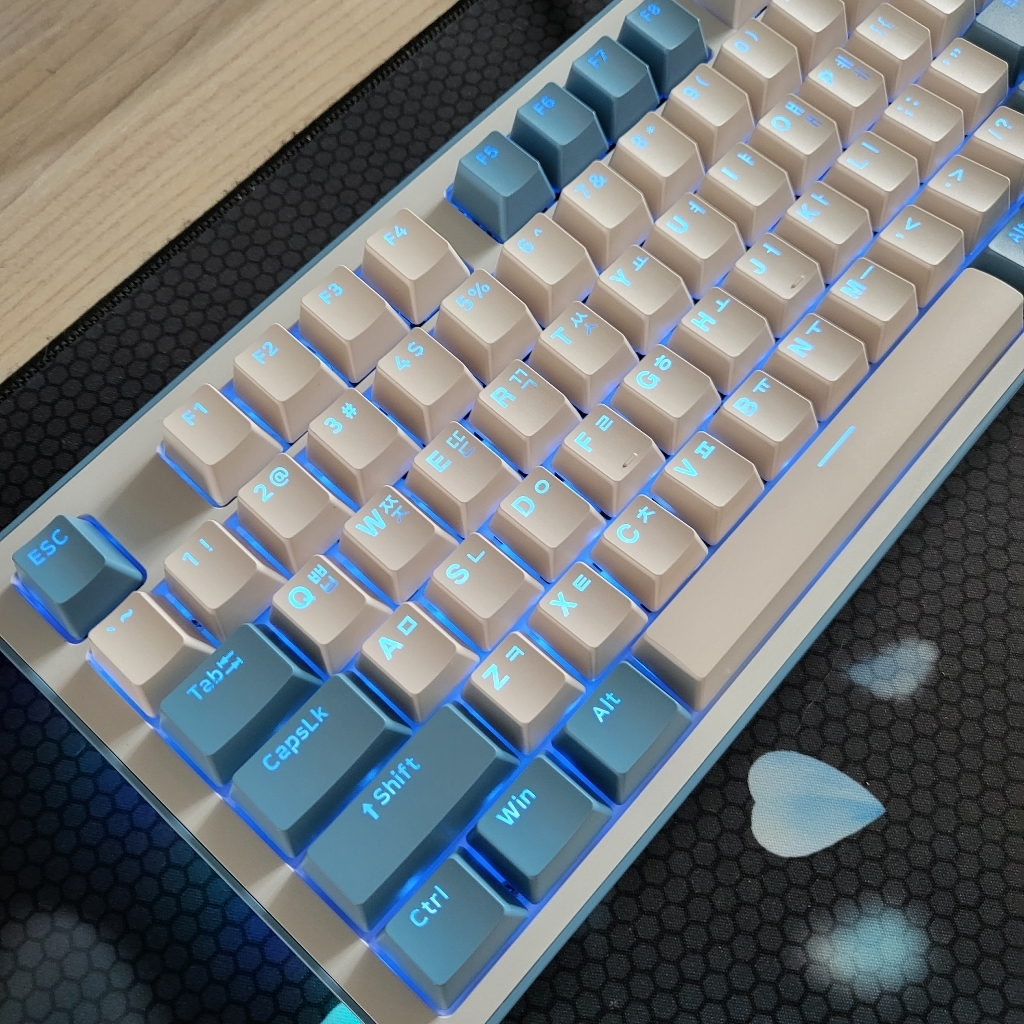COX V광축 사이드 RGB 게이밍 유선 키보드 크림블루 리뷰후기