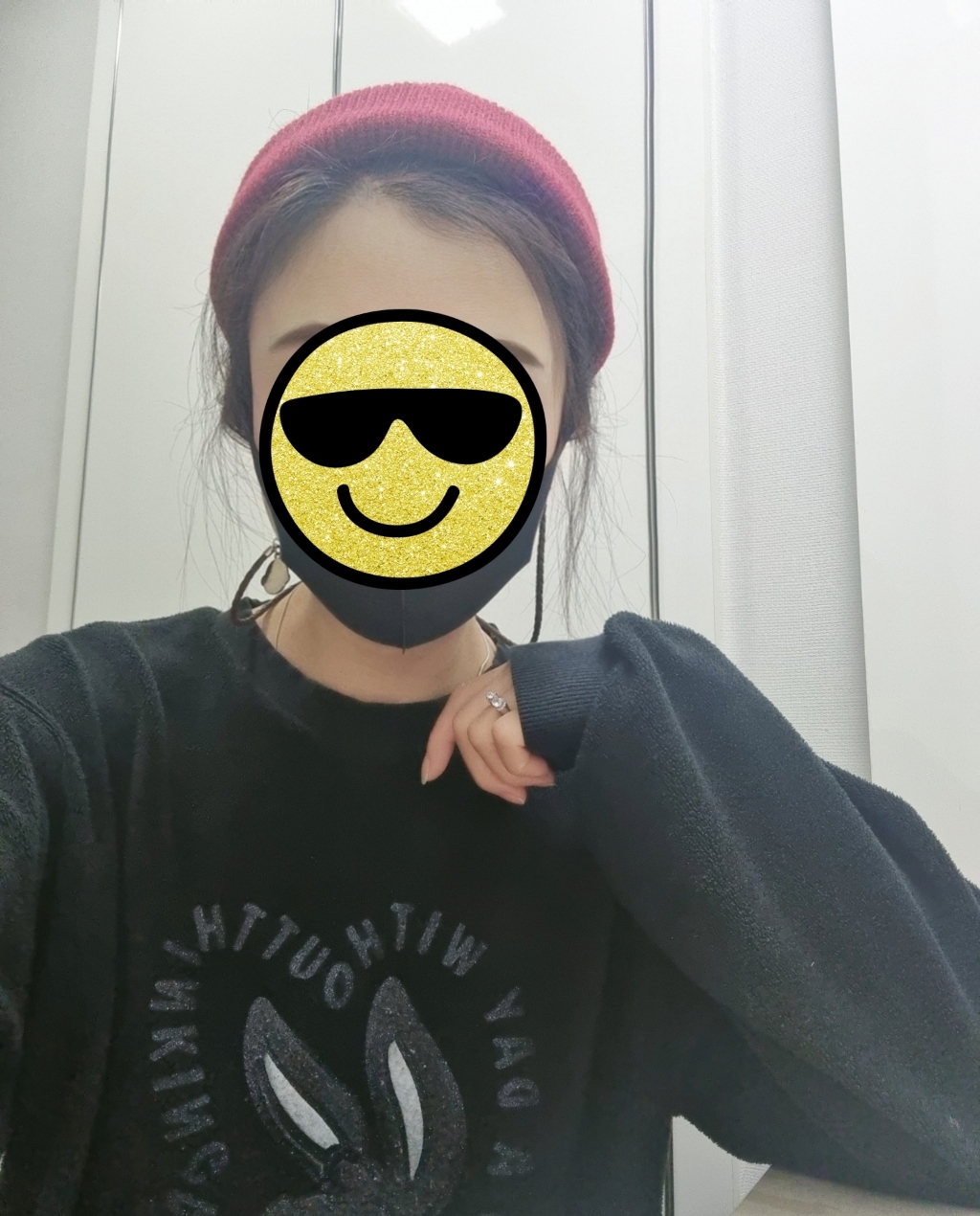 마인드맵 이모티콘 스마일 골지 무지 남녀공용 데일리 비니