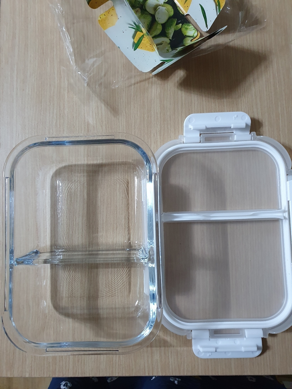 니코트 냉장냉동 글라스 2칸 나눔찬통