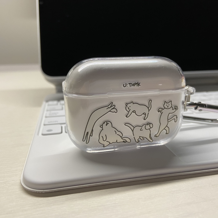유스픽 망한 고양이 클리어 케이스 에어팟 프로