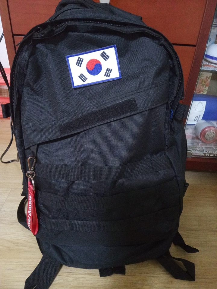 군인 가방 검정 백 태극기 남자 학생 출타 배낭