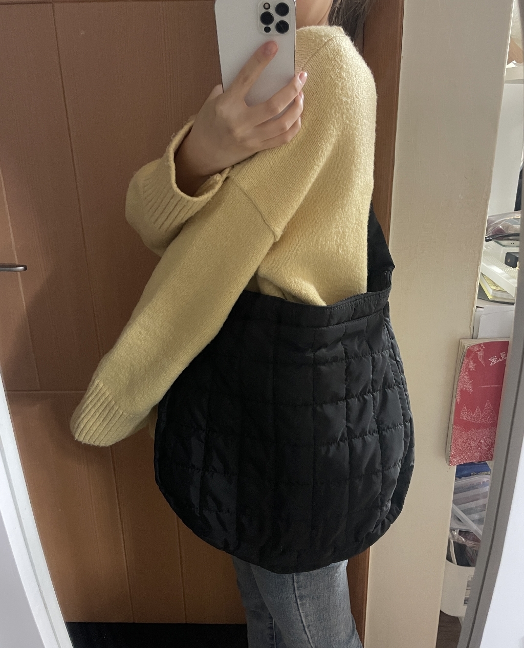 퀄팅 패딩가방 숄더백 에코백 겨울 가방 리뷰 후기