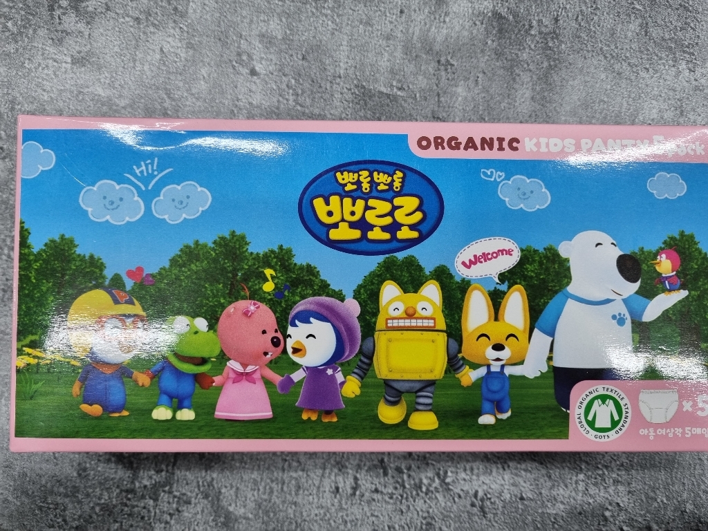 씨엘스토리 여아용 뽀로로 오가닉 면 삼각팬티