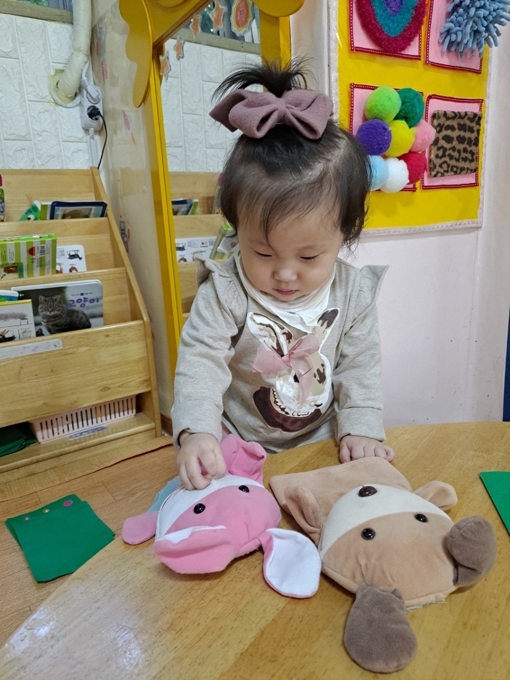 제이앤루시 솜털니트 왕리본 여아머리핀 유아 아동 헤어핀
