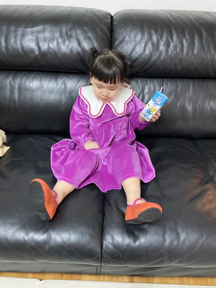 오즈키즈 여아용 퍼플멜리사 벨로아 원피스