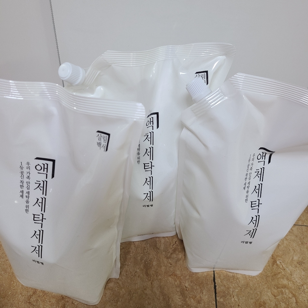 살림백서 드럼 일반겸용 액체 세탁세제 리필