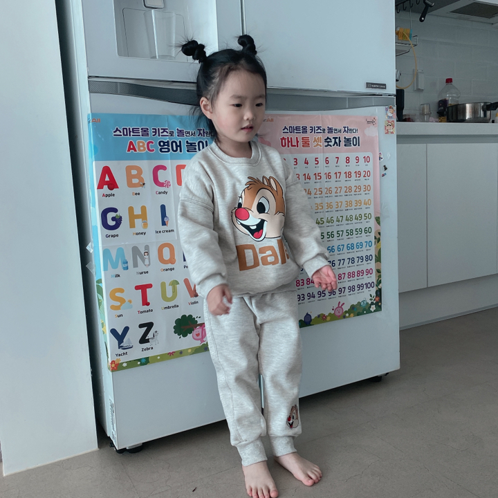 디즈니 아동용 기모 데일 상하 바지