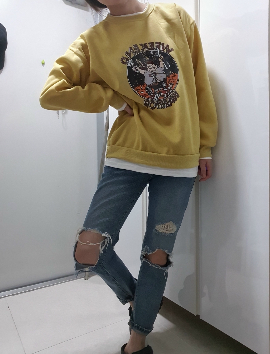 주디앤 위캔드 오버핏 맨투맨 긴팔 티셔츠 2장 리뷰후기