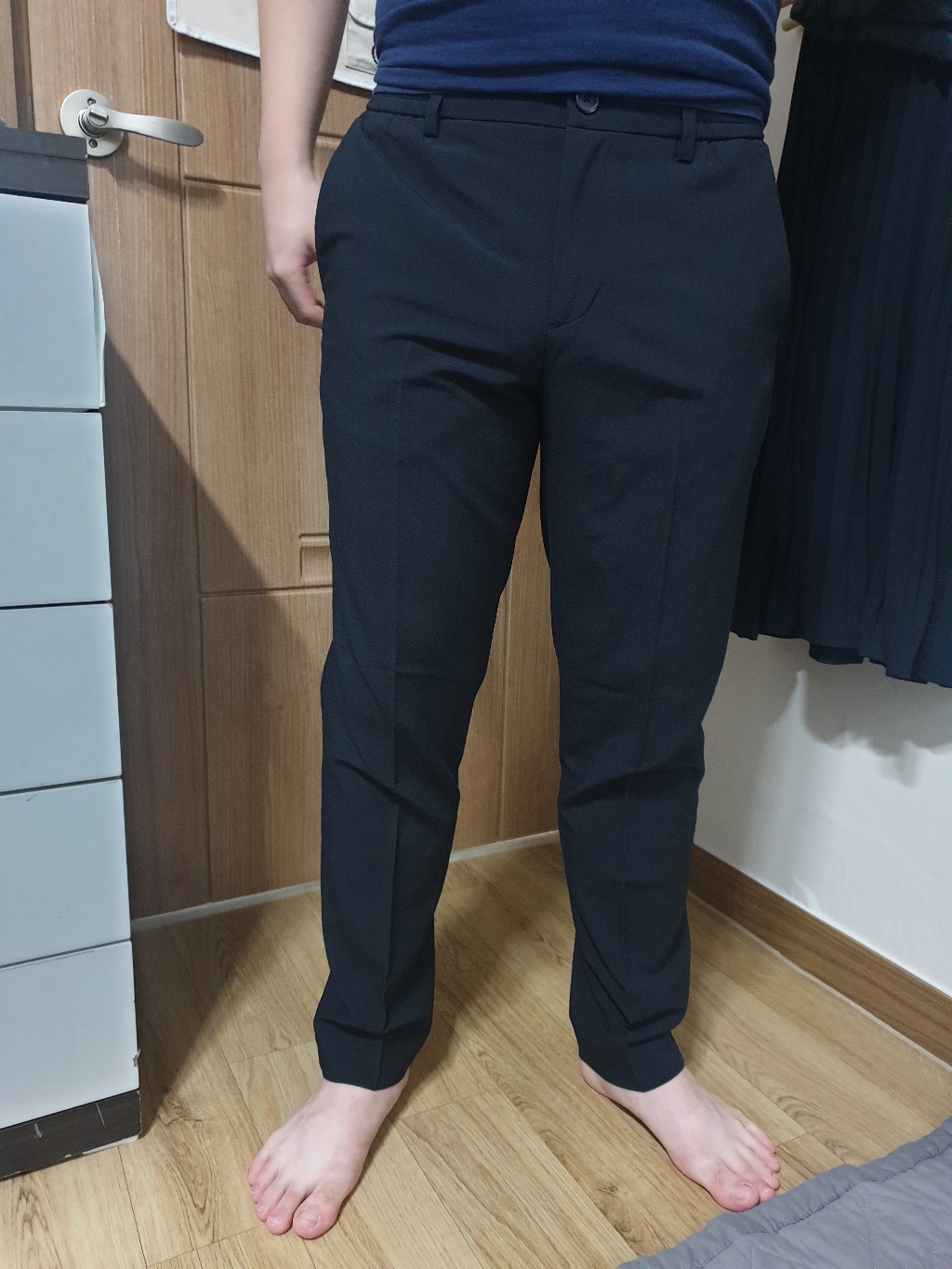 하이후 남성용 포멀 뒷밴딩 슬랙스