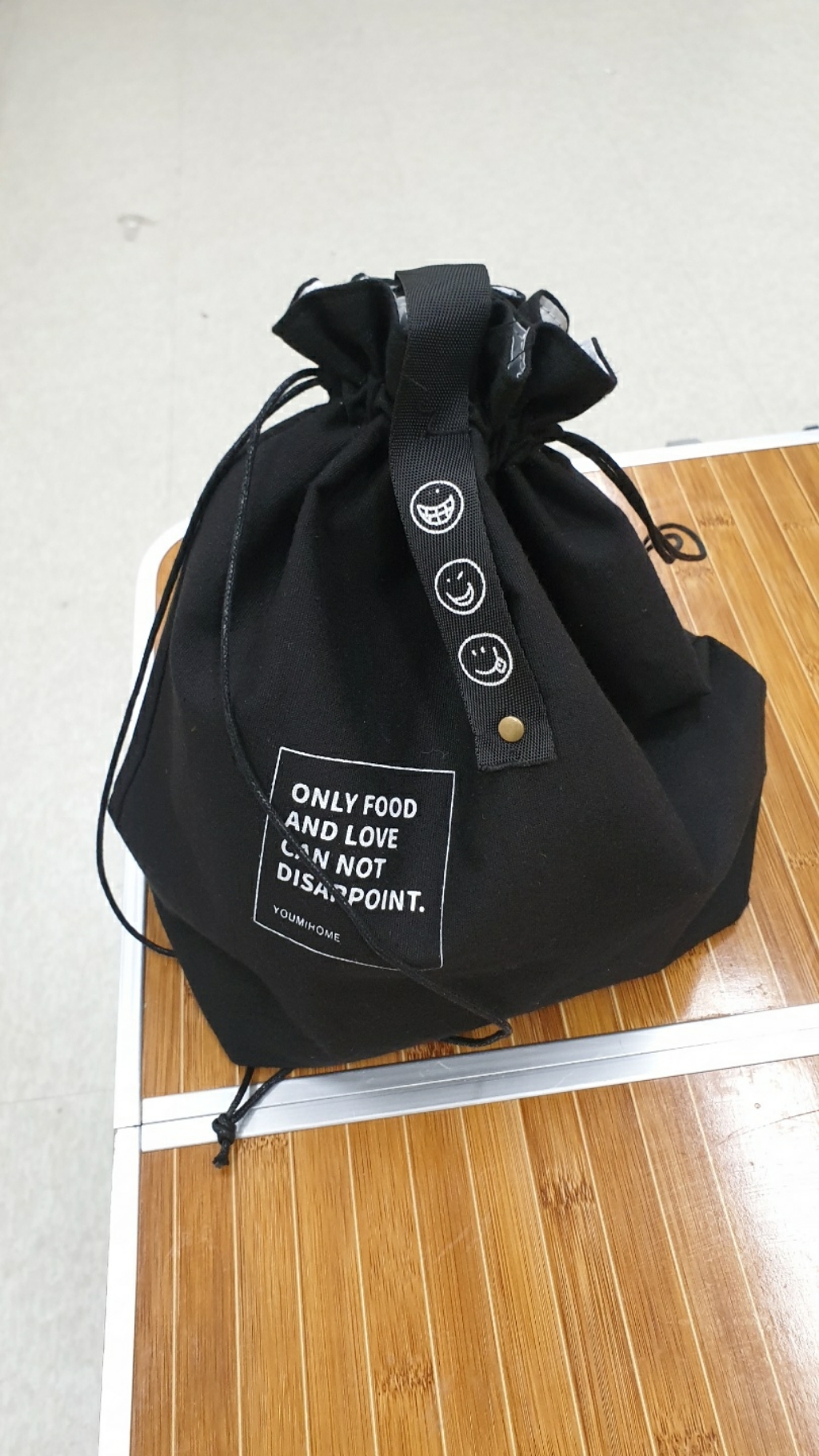 북유럽풍 피크닉 도시락 가방 블랙