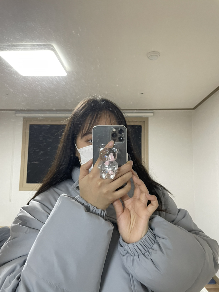 레진 구름 핑크곰돌이 하얀구름 그립톡