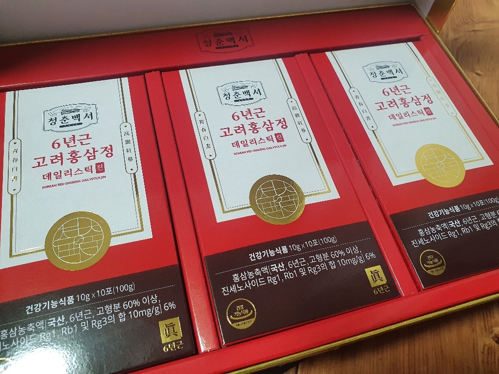 청춘백서 홍삼 6년근 고려홍삼정 데일리스틱 진