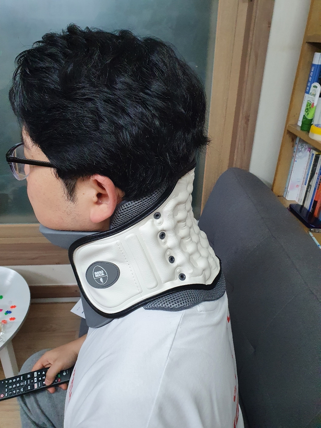 제스파 바로넥 스트레칭기 바른자세 목어깨 허리 고정 용품 화이트 Z5115