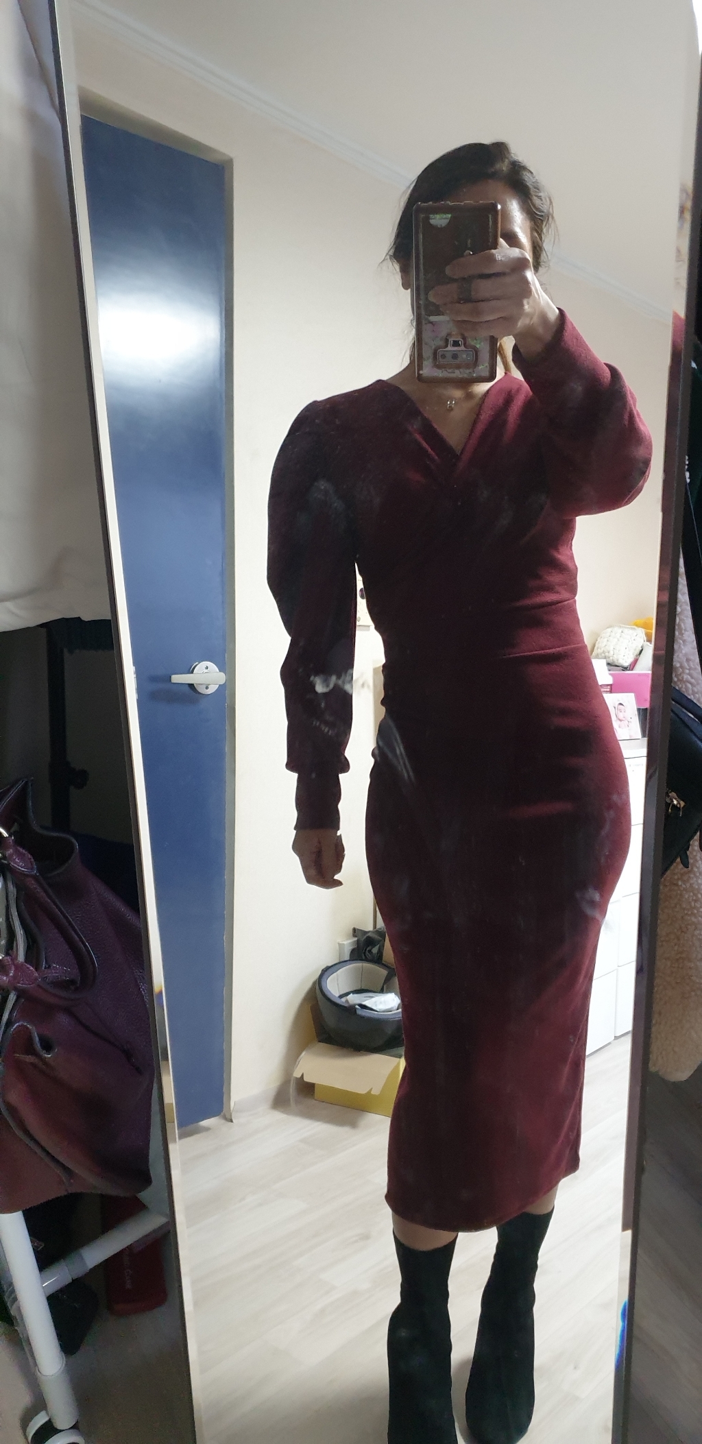 떳다그녀 마리느 브이넥 롱 원피스