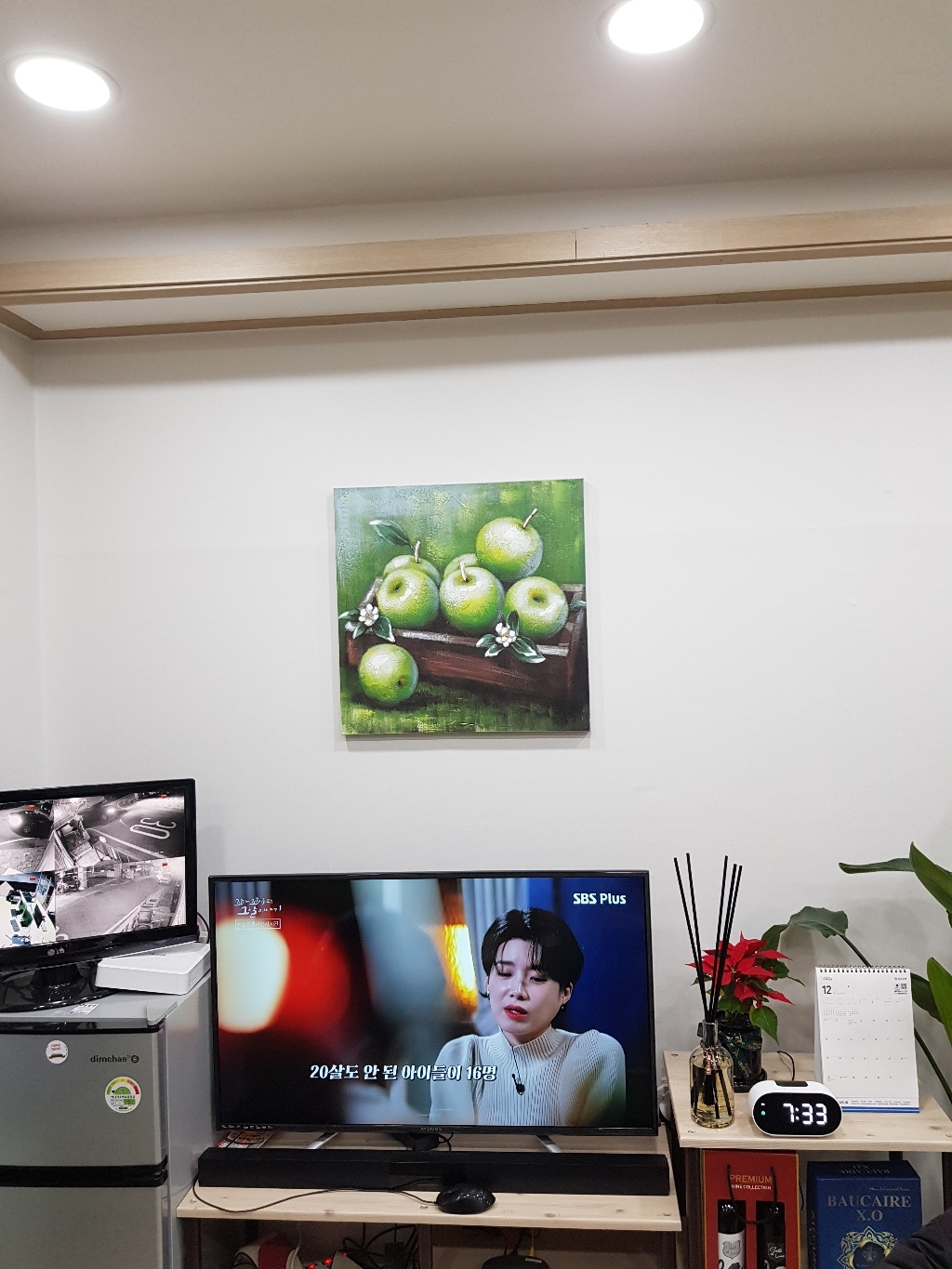 사과 상자 유화 액자 32JC08