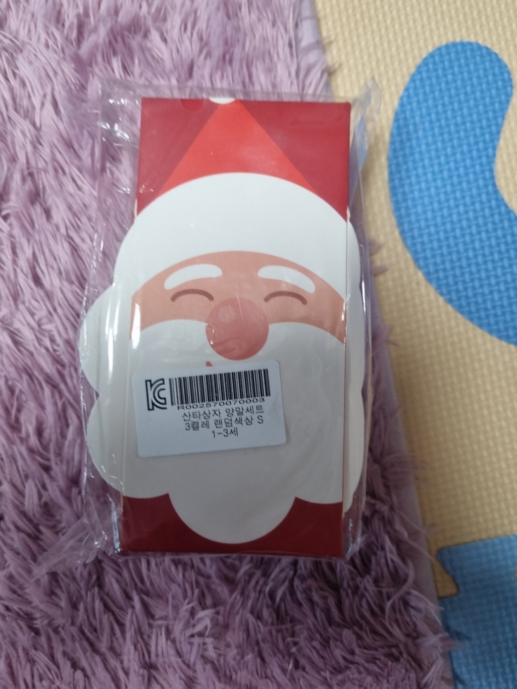 비단길 아동용 산타상자 양말 3켤레