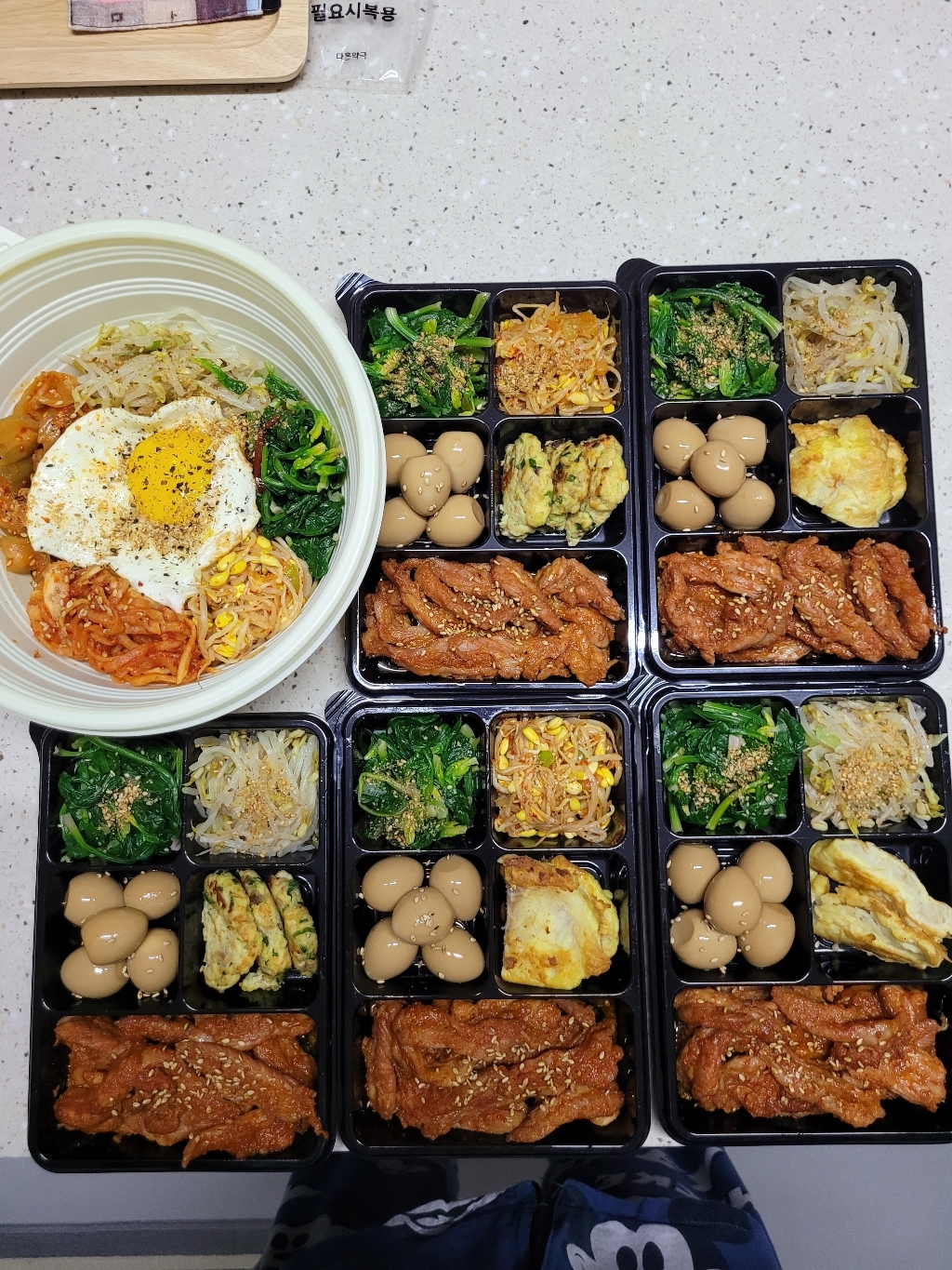 직사각 5칸 일회용 반찬용기