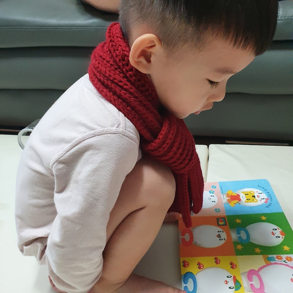 KC인증 아동 니트 쁘띠 머플러 목도리 크리스마스선물로 딱!