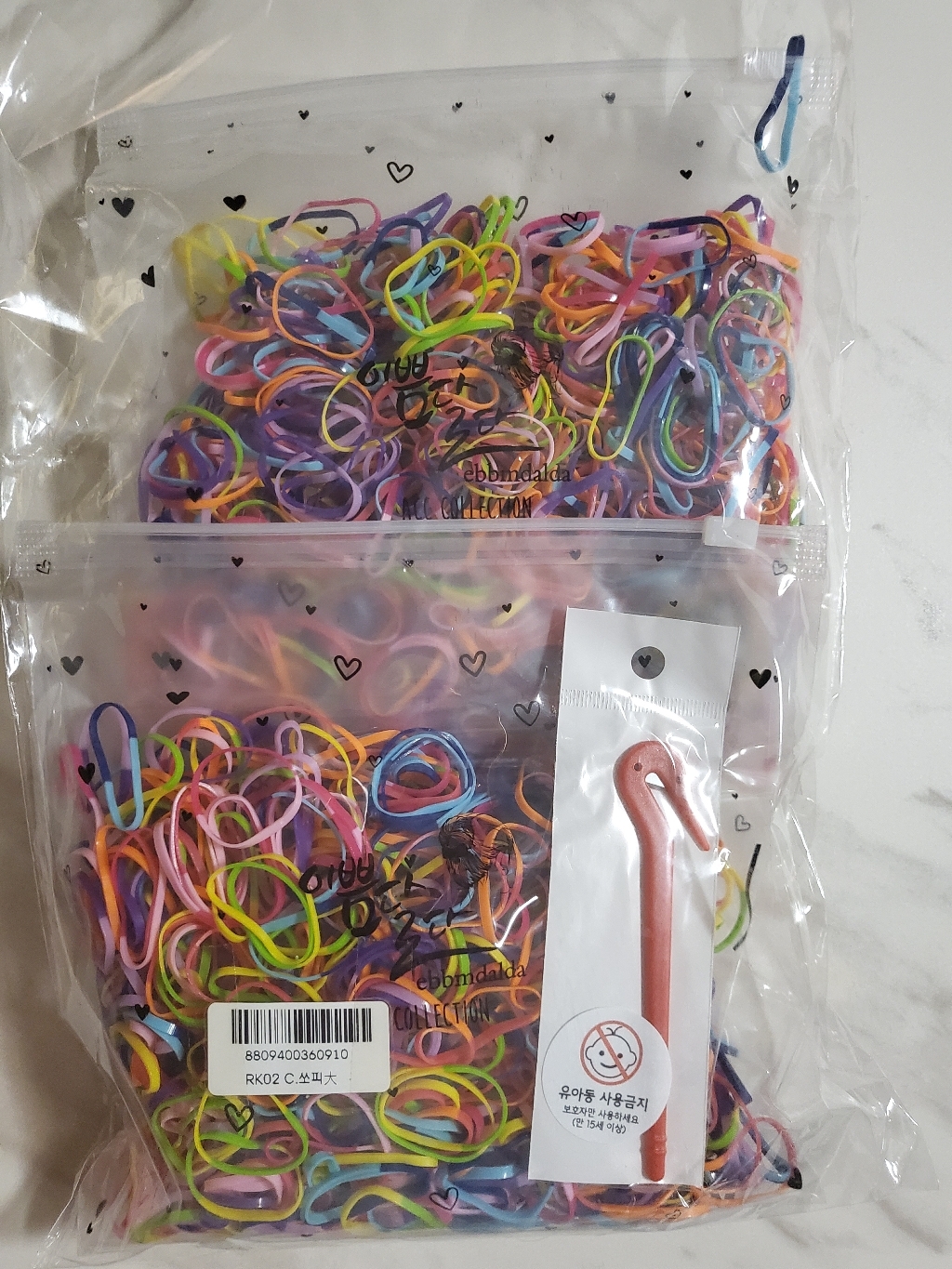 이쁨달다 트윈봉봉 대용량 칼라밴드 고무줄 이지컷