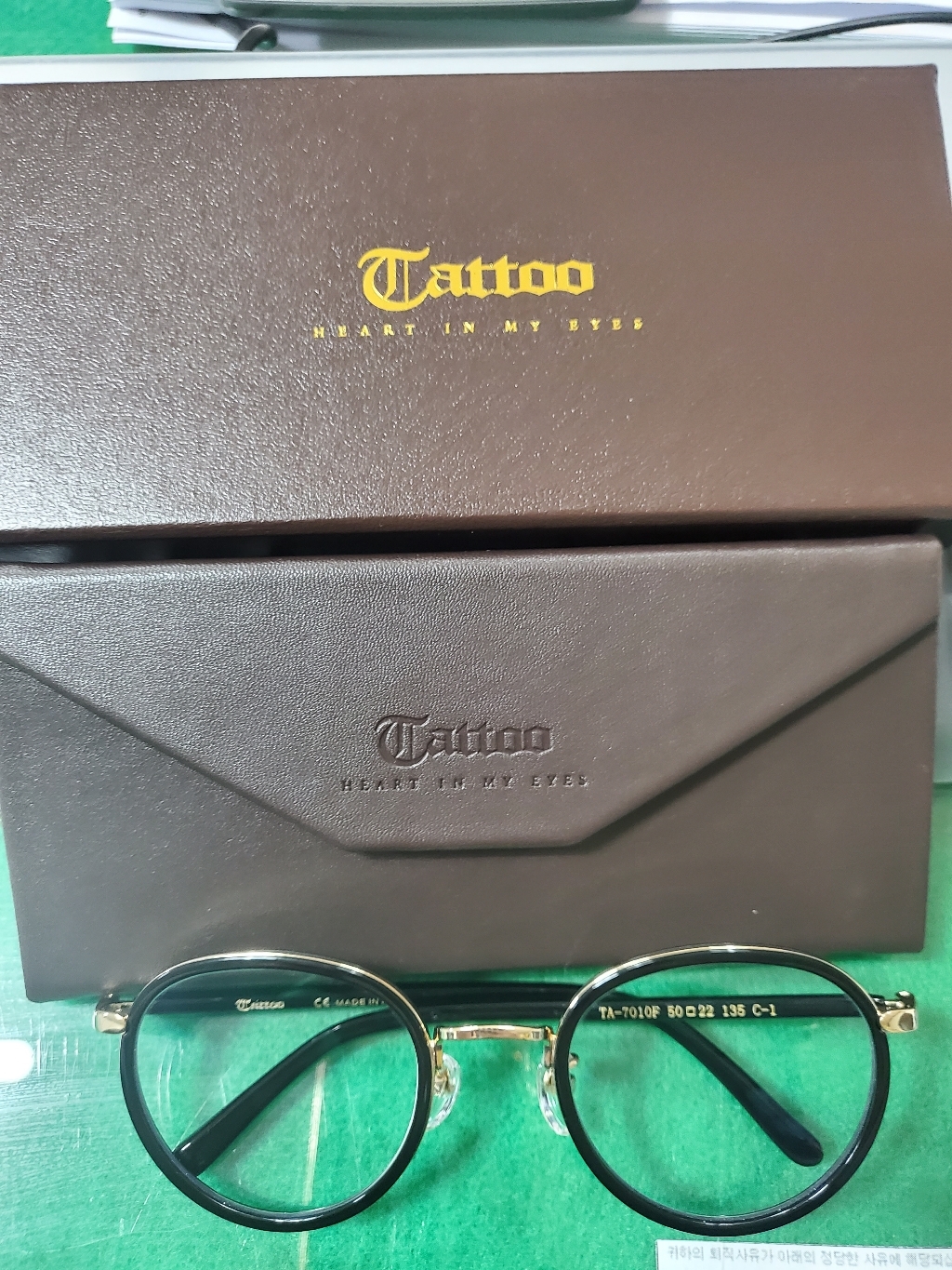 그대로착용 타투 TA7010F 이탈리아산 블루라이트차단 안경 원형메탈테 고급안경테 Tattoo