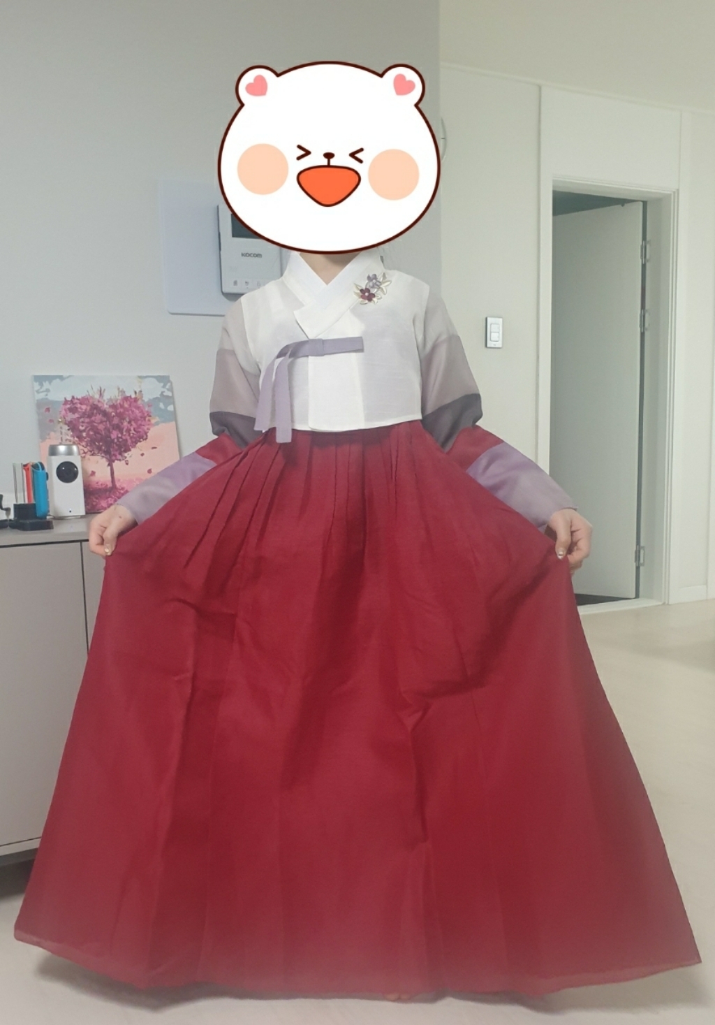 금동이아가한복 여아용 빨강색동 한복 복주머니 AW141 리뷰후기
