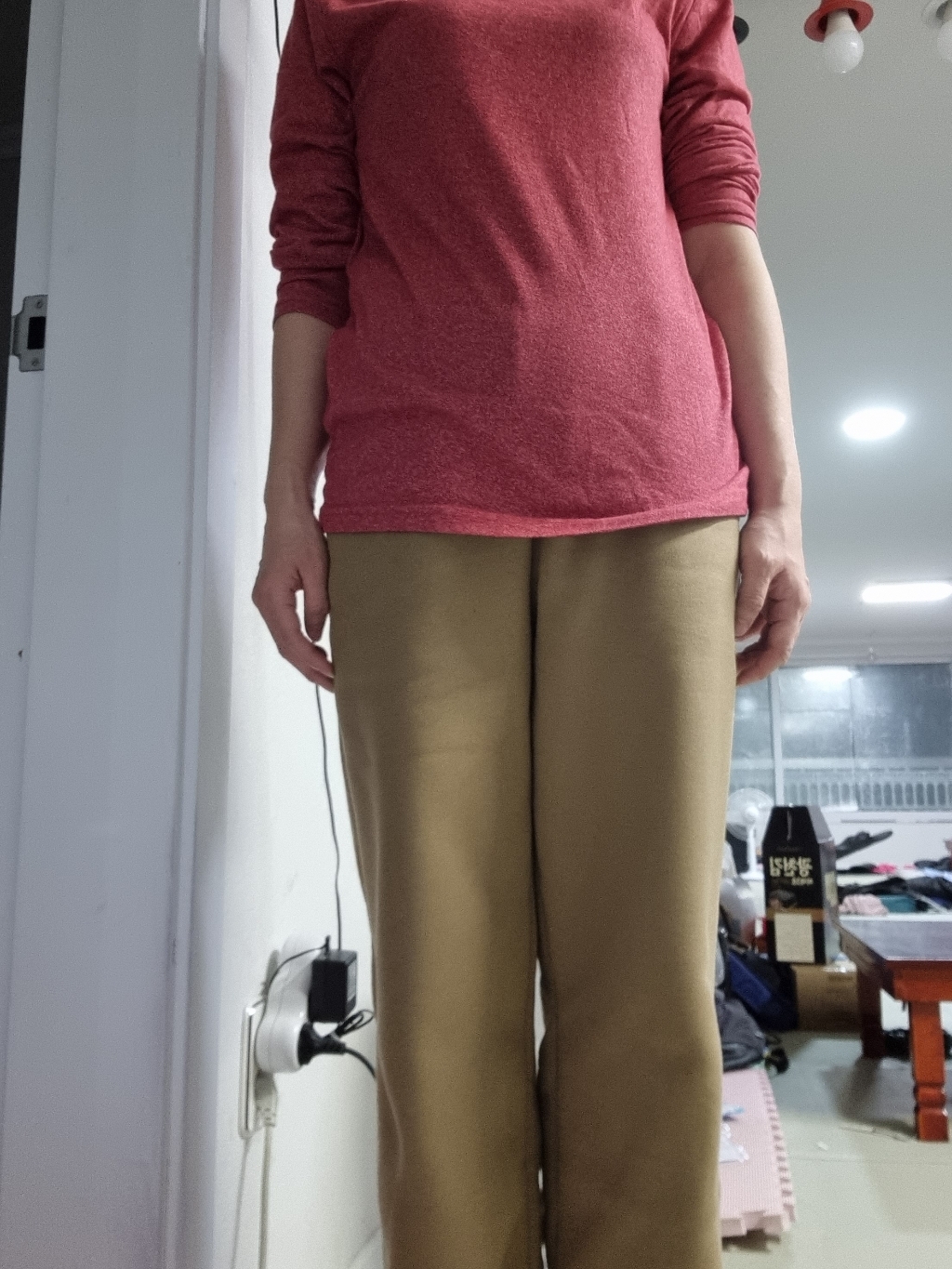 가비진 여성 포근 도톰 기모 밴딩 트레이닝 일자 팬츠 데일리/꾸안꾸로 딱!