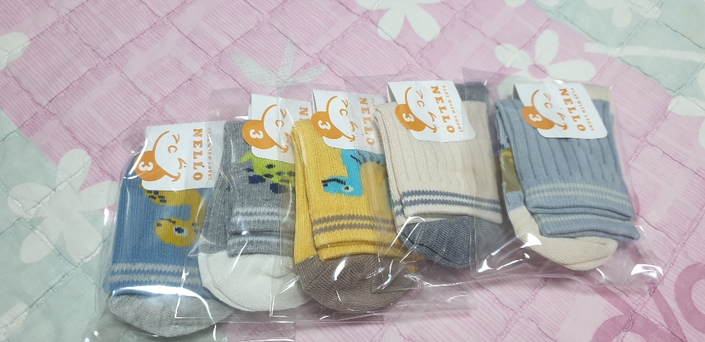 넬로삭스 아동용 와일드 공룡 골지양말 5족세트