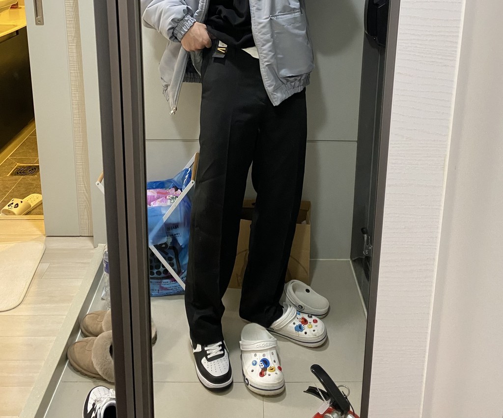 빠델 남성용 시크릿 옆밴딩 스판 일자 와이드핏 슬랙스[S2X]