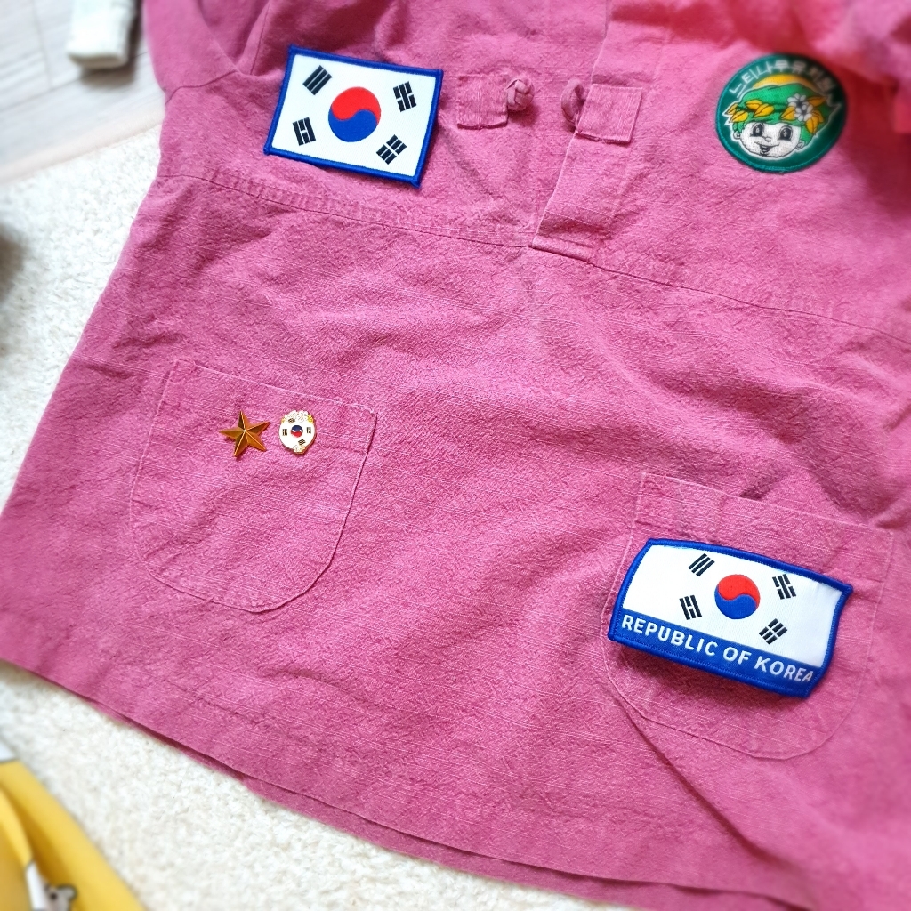 군화와고무신 흰색 태극기 약장 뱃지 4종