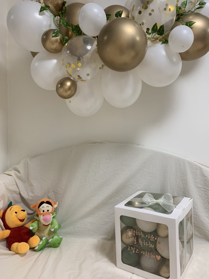 재미제이 레터링 벌룬박스 DIY세트 첫돌 두돌생일상 레터링풍선 생일파티풍선
