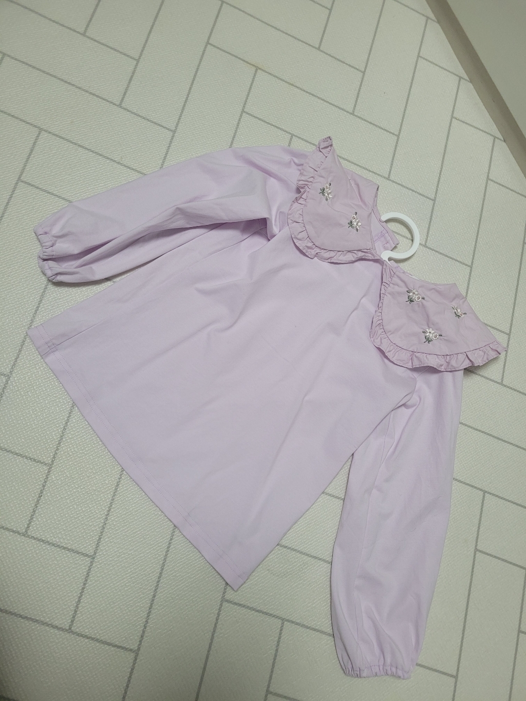 베베쥬 여아용 프릴 플라워 블라우스