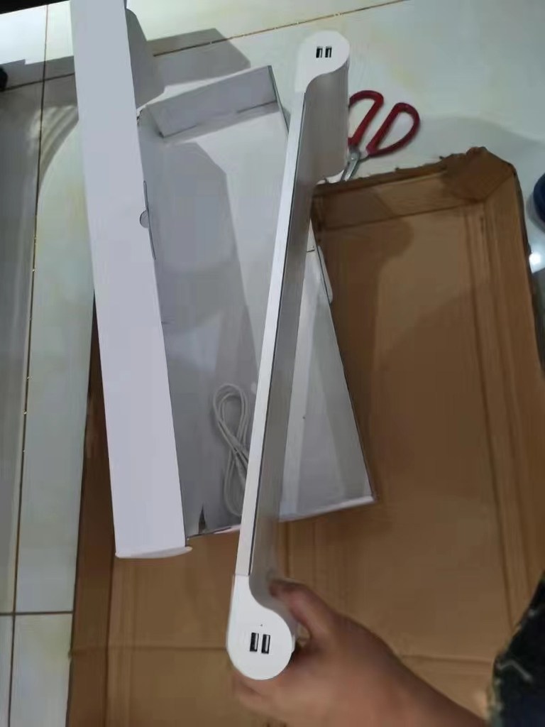 YHO 메탈 모니터 받침대 USB 노트북 거치대 컴퓨터 테이블 스탠드 선반 수납 흰색