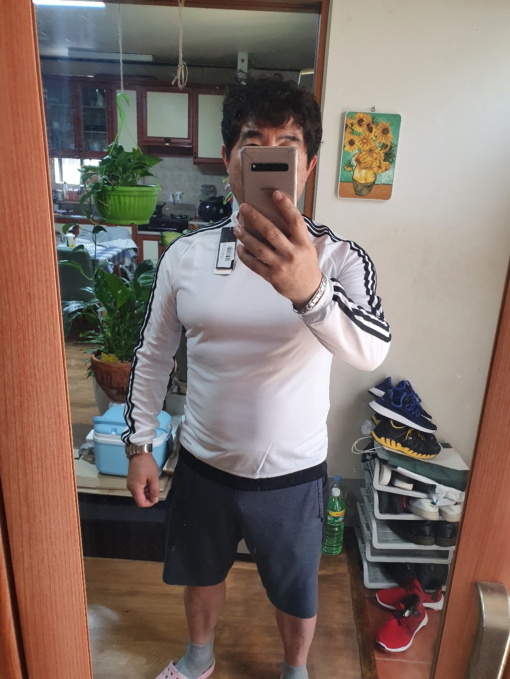 아디다스 AERO 화이트 긴팔저지 운동복 긴팔티 유니폼 화이트